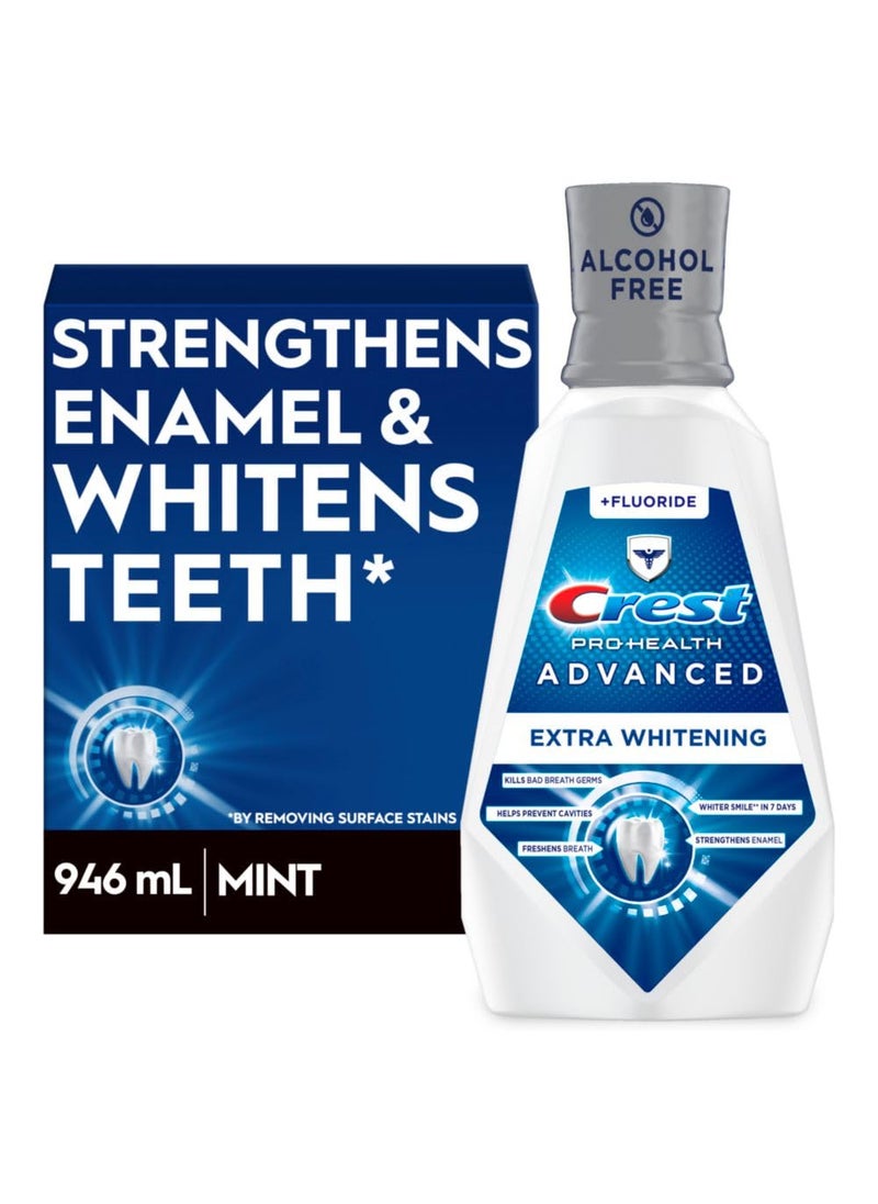 Crest Pro-Health Advanced Mouthwash, Alcohol Free, Extra Whitening, Energizing Mint Flavor, 946 mL (32 fl oz)