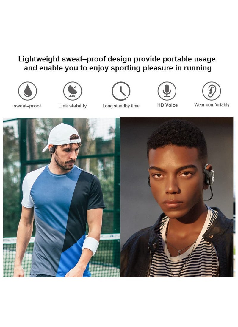Wireless Bluetooth Earbuds, 5.0 Over Ear Headphones, Support TF Card and FM Radio, CVC8.0 Noise Canceling Earset 12 Hours Playtime for Sport Exercise Jogging Gym Workout