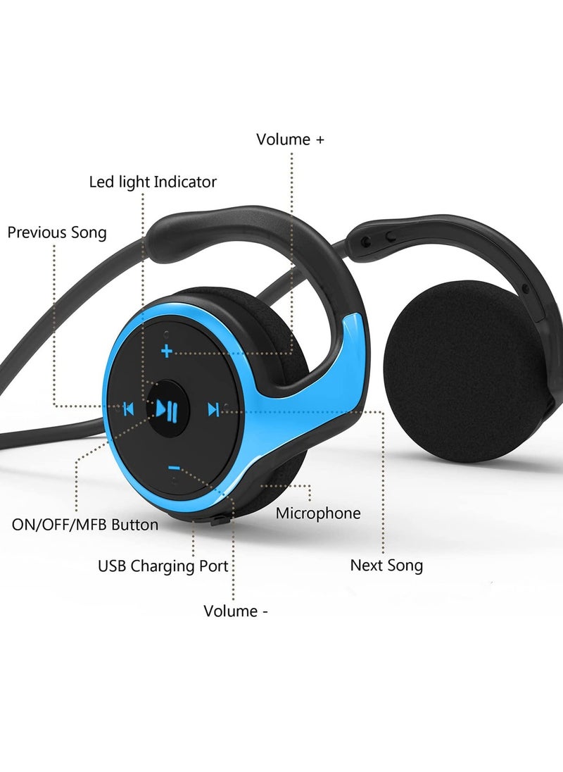 Wireless Bluetooth Earbuds, 5.0 Over Ear Headphones, Support TF Card and FM Radio, CVC8.0 Noise Canceling Earset 12 Hours Playtime for Sport Exercise Jogging Gym Workout