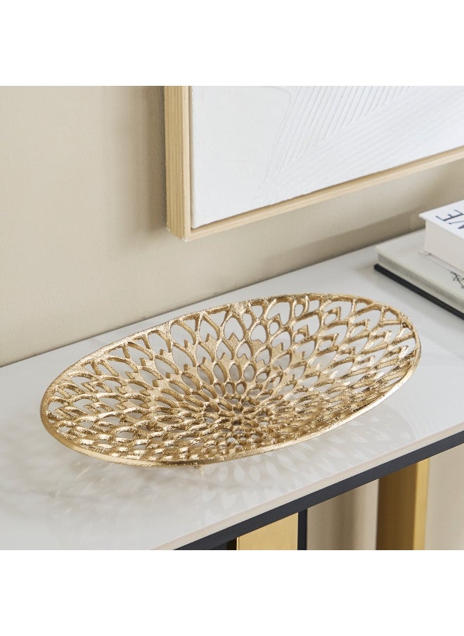 Ozawa Cutwork Aluminium Platter - 40x25x6 cm