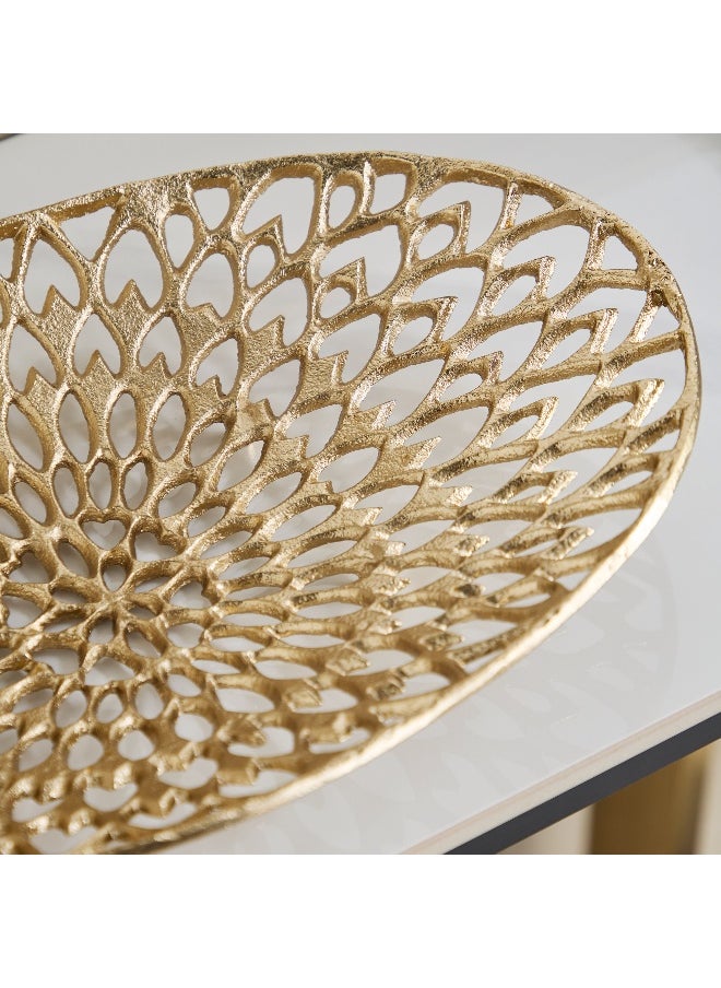 Ozawa Cutwork Aluminium Platter - 40x25x6 cm