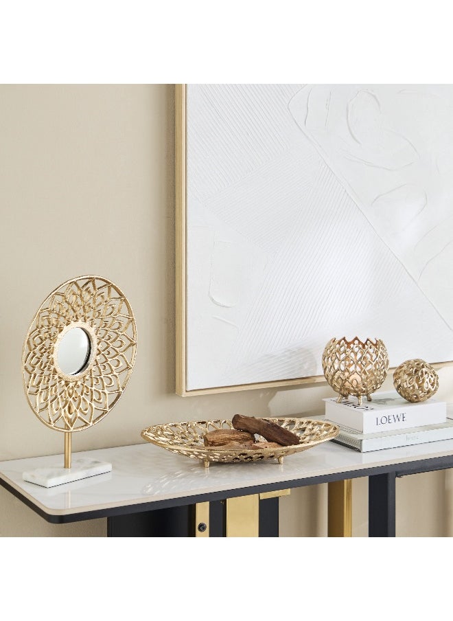Ozawa Cutwork Aluminium Platter - 40x25x6 cm