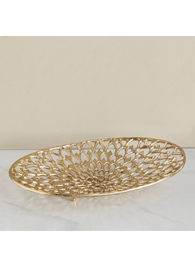 Ozawa Cutwork Aluminium Platter - 40x25x6 cm