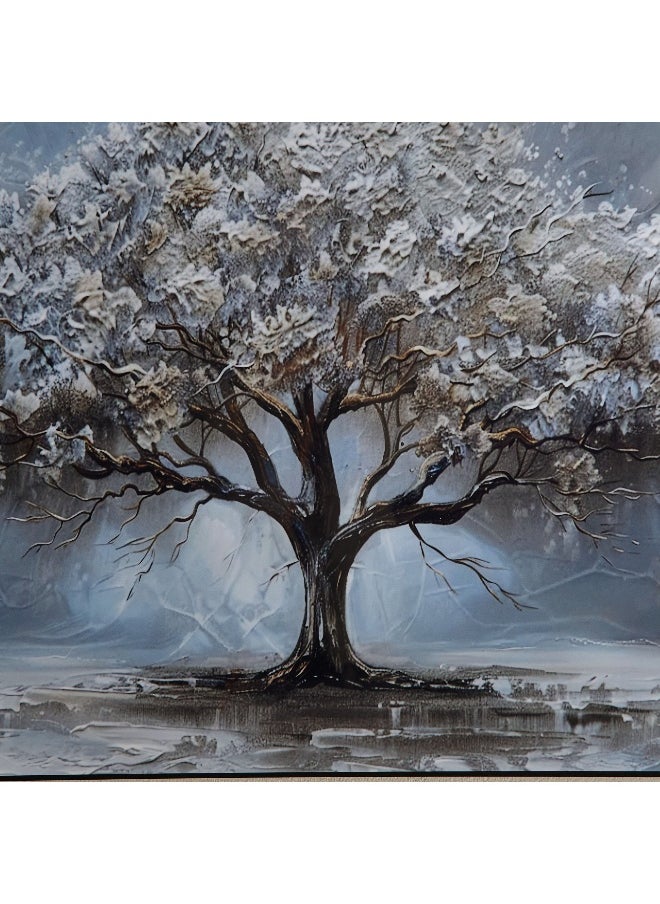 Fossel Tree Framed Picture with ABS High Gloss Surface - 60x90x2.5 cm