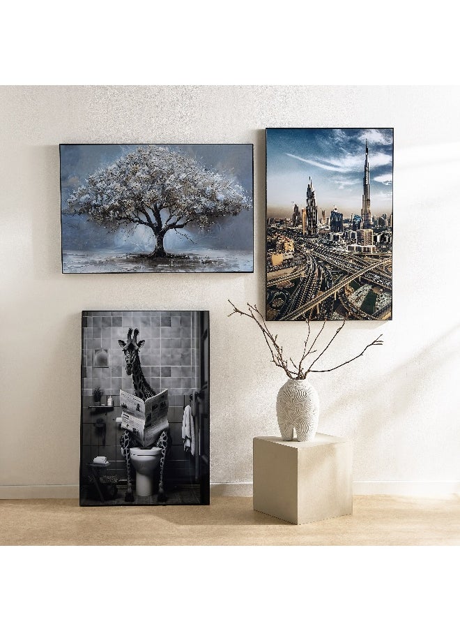 Fossel Tree Framed Picture with ABS High Gloss Surface - 60x90x2.5 cm