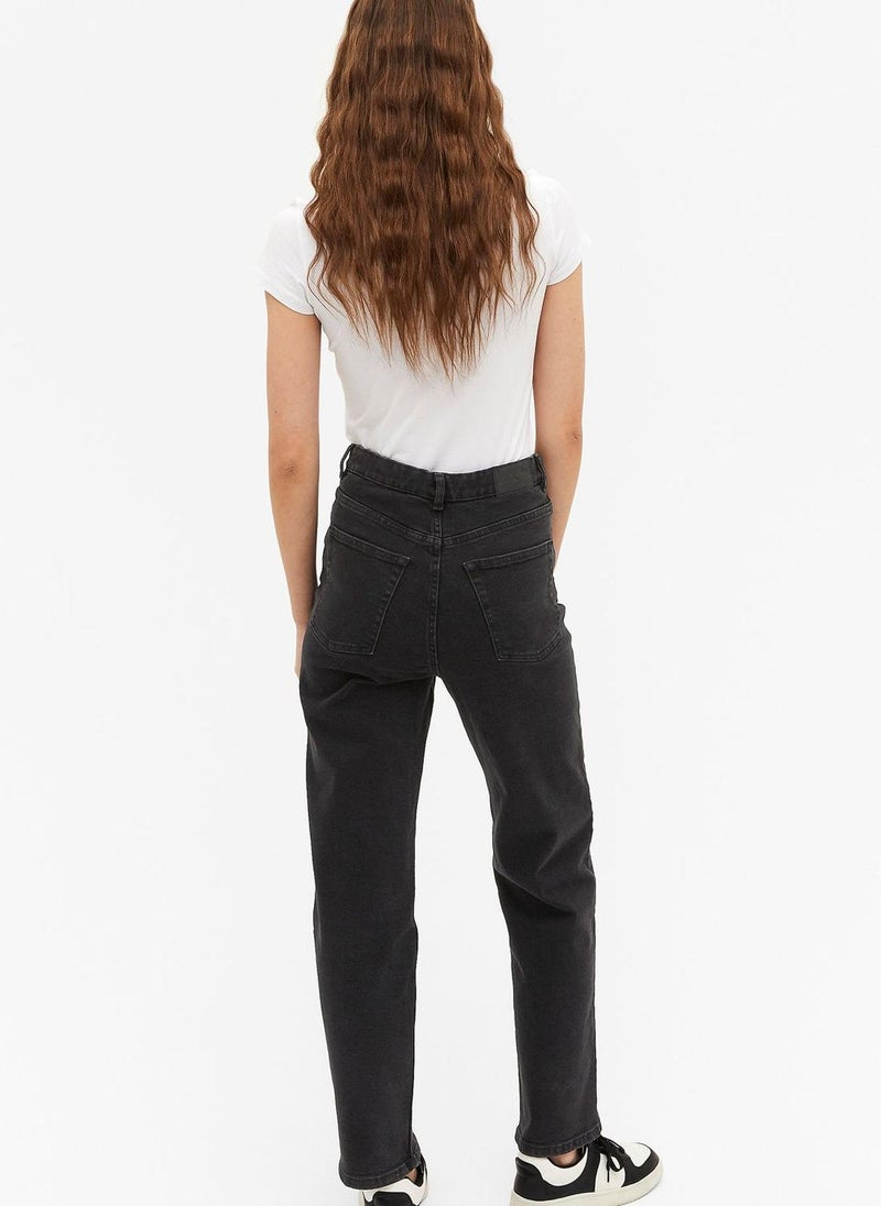 High Waist Straight Jeans