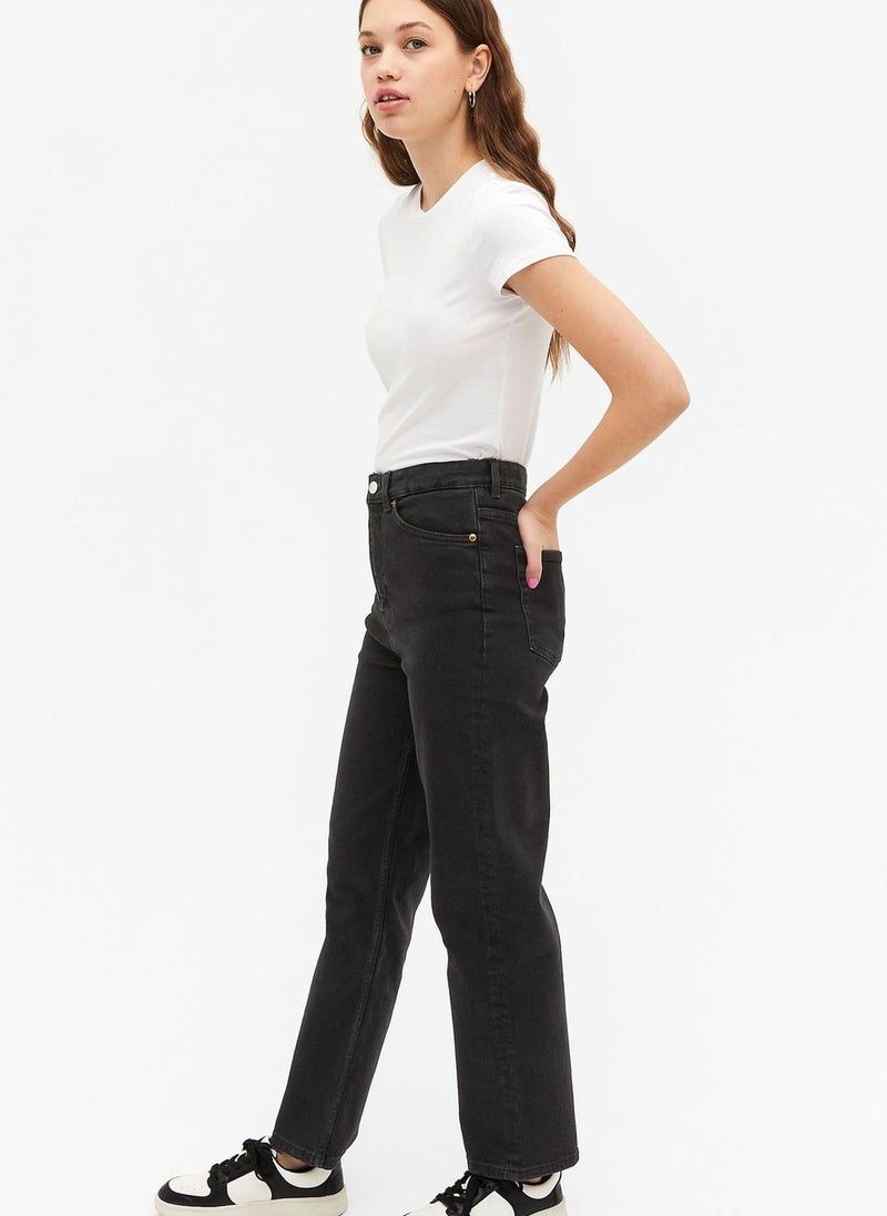 High Waist Straight Jeans