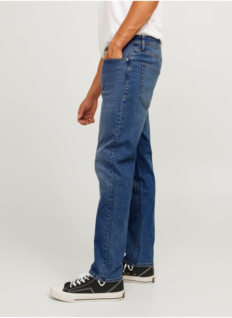 Jrebadam Jjcraft Stright Fit Mid Wash Jeans