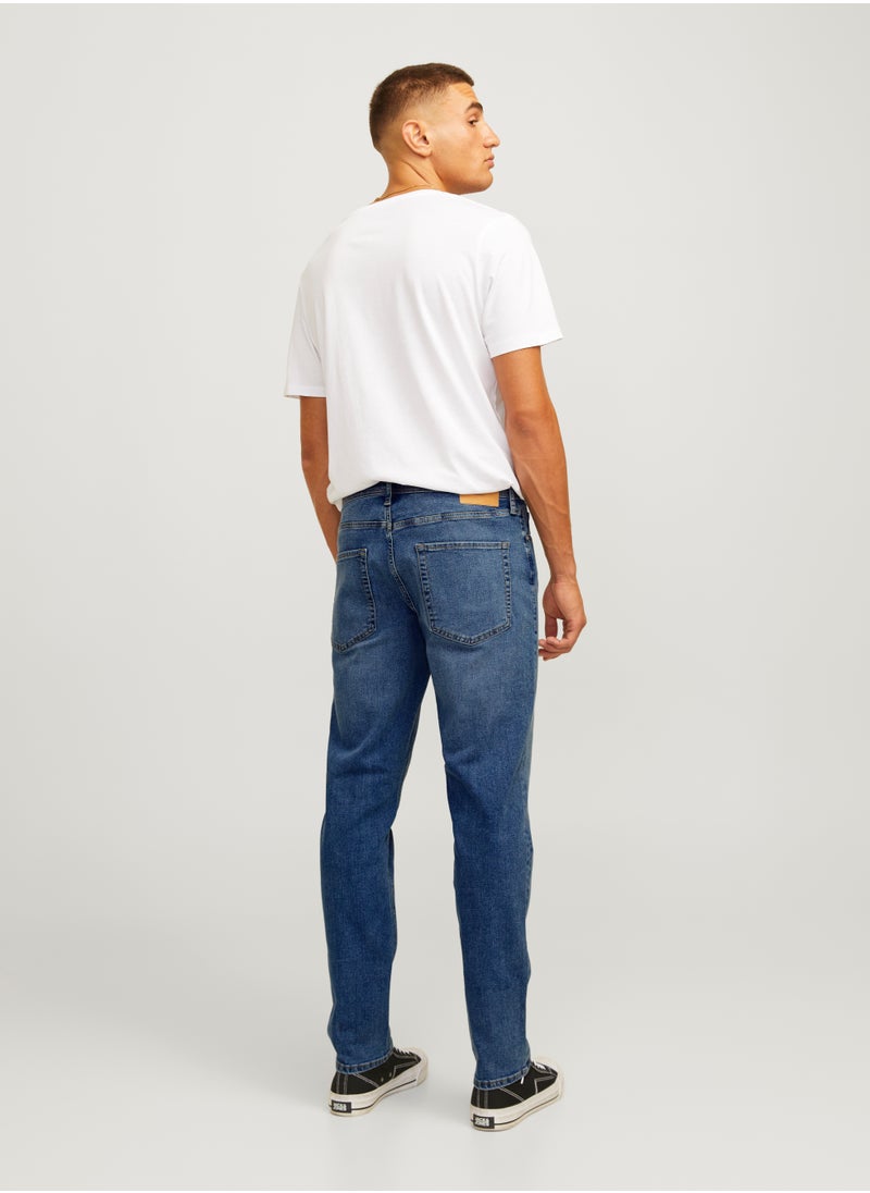 Jrebadam Jjcraft Stright Fit Mid Wash Jeans