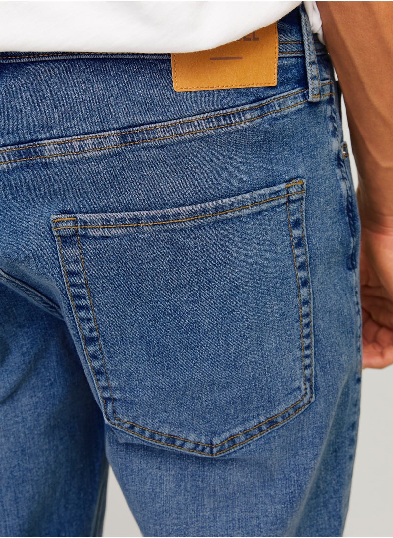 Jrebadam Jjcraft Stright Fit Mid Wash Jeans
