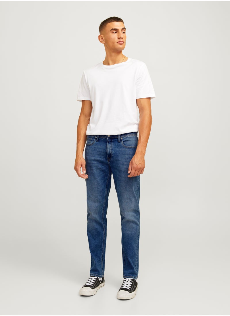 Jrebadam Jjcraft Stright Fit Mid Wash Jeans