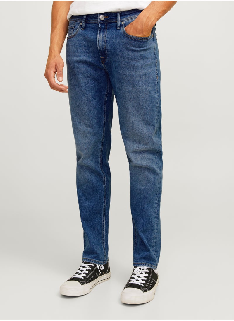Jrebadam Jjcraft Stright Fit Mid Wash Jeans