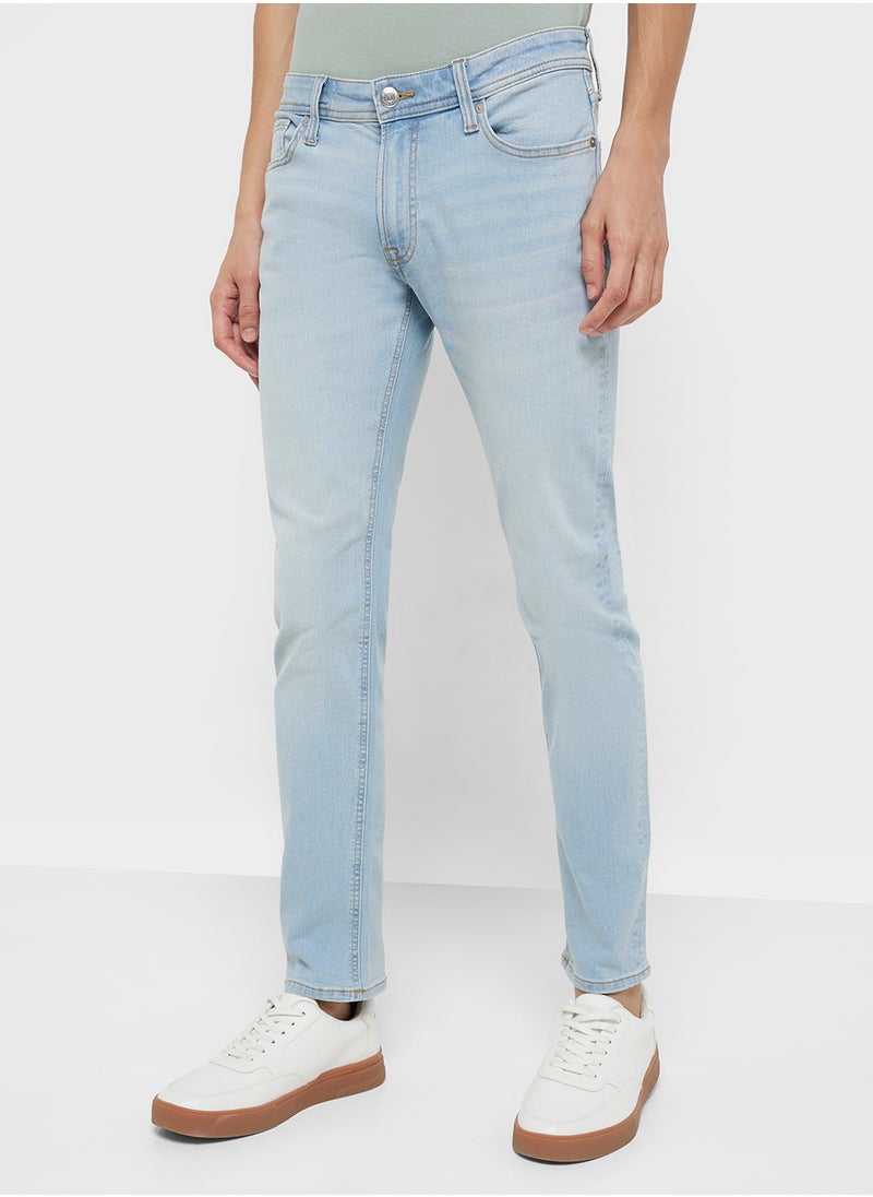 Jrebluke Jjcraft Slim Fit Light Wash Jeans
