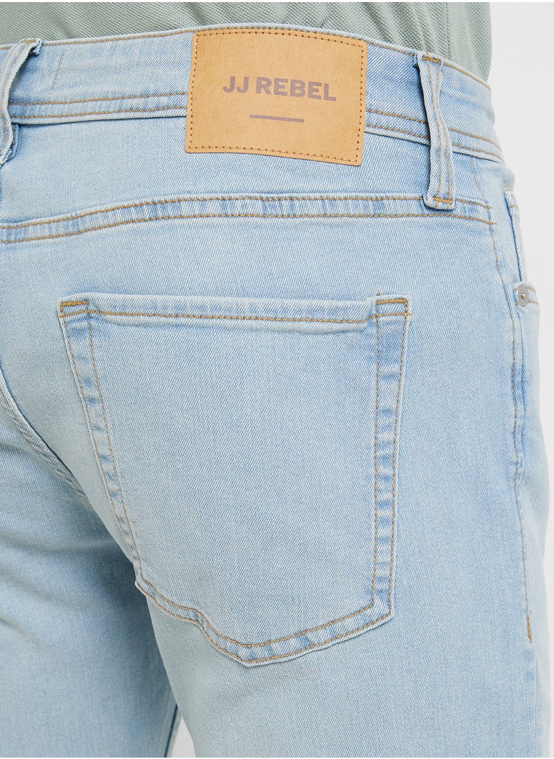 Jrebluke Jjcraft Slim Fit Light Wash Jeans