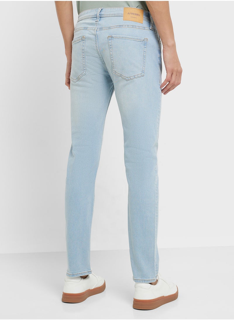 Jrebluke Jjcraft Slim Fit Light Wash Jeans