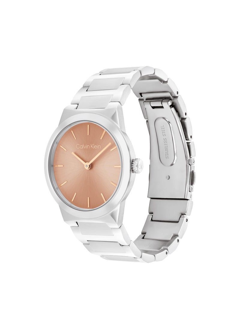 Linear Elegance Steel Strap Analog Watch