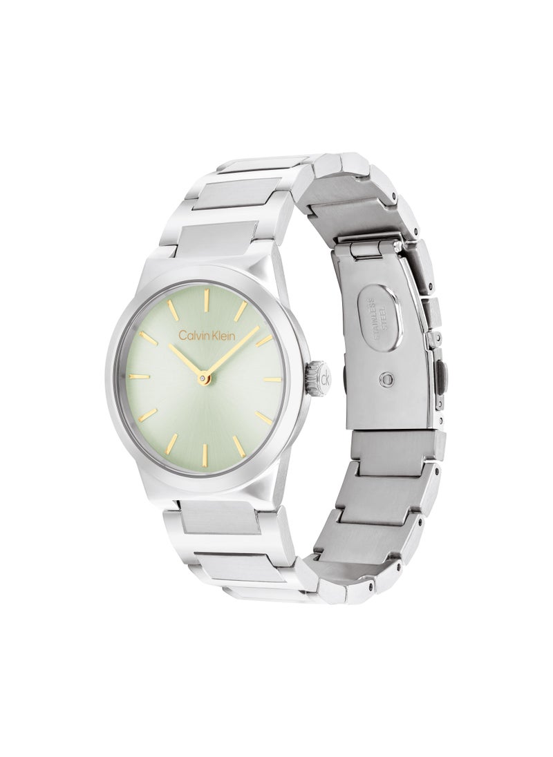 Linear Elegance Steel Strap Analog Watch