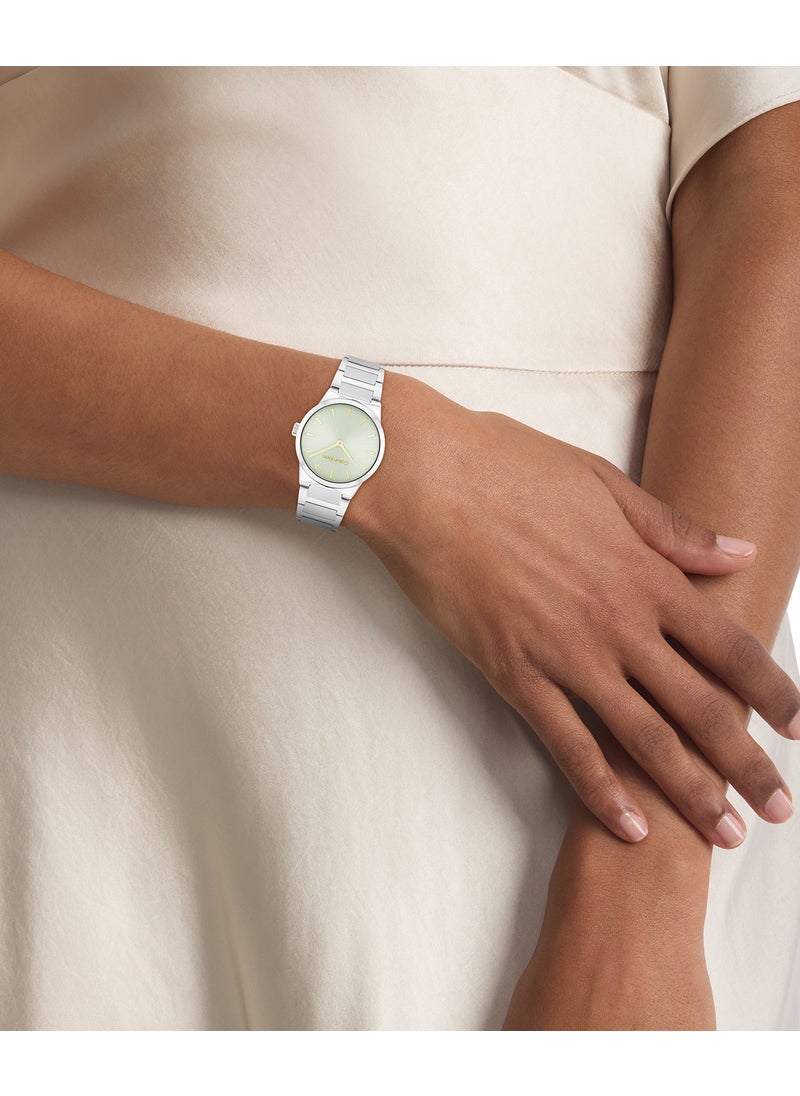 Linear Elegance Steel Strap Analog Watch