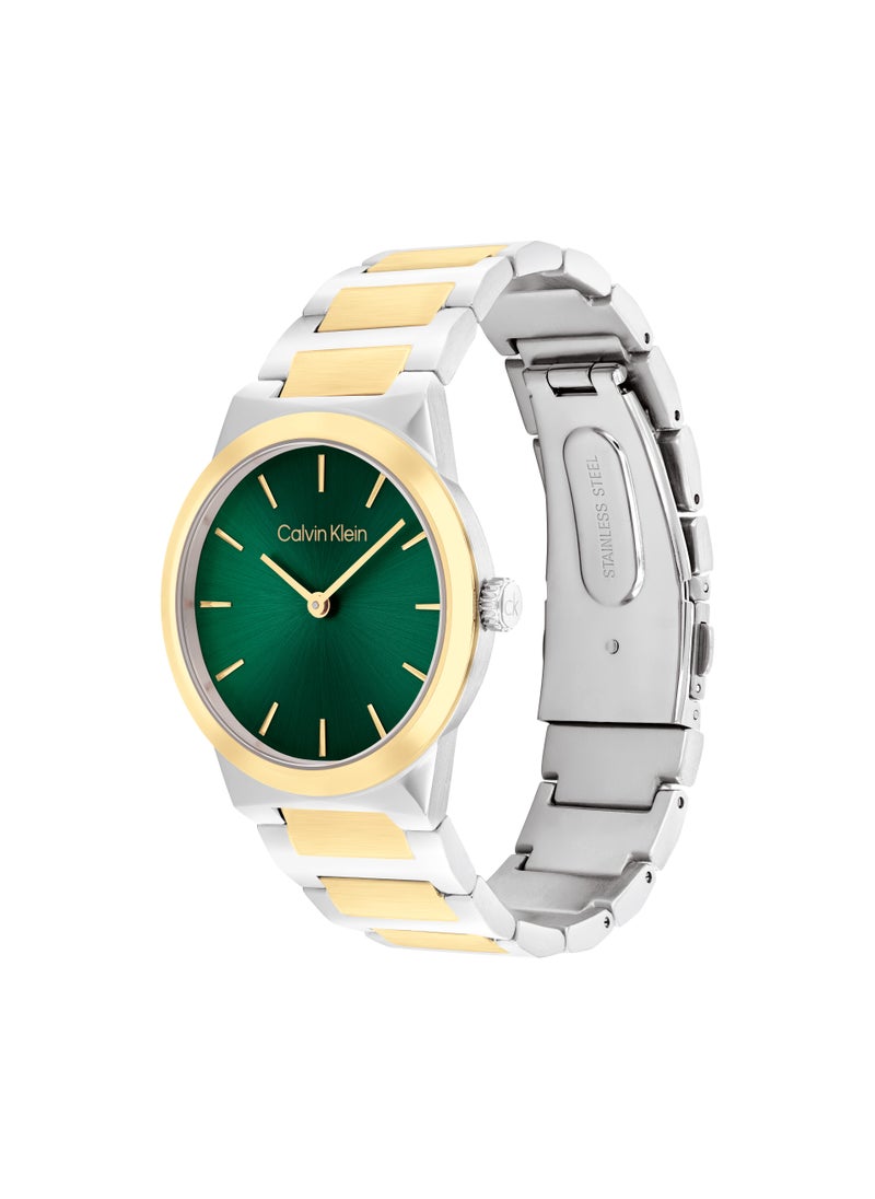 Linear Elegance Steel Strap Analog Watch