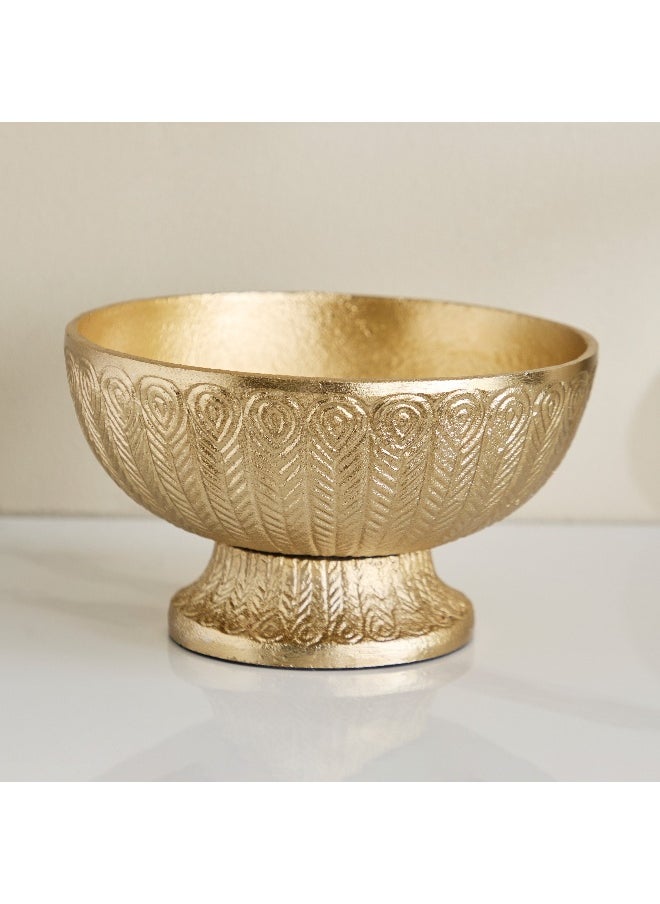 Viola Aluminium Decorative Bowl with Base - 20x20x11 cm