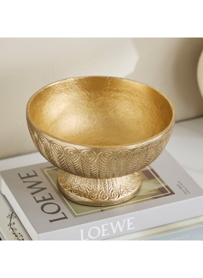 Viola Aluminium Decorative Bowl with Base - 20x20x11 cm