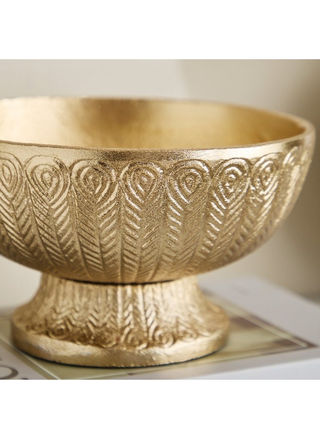 Viola Aluminium Decorative Bowl with Base - 20x20x11 cm