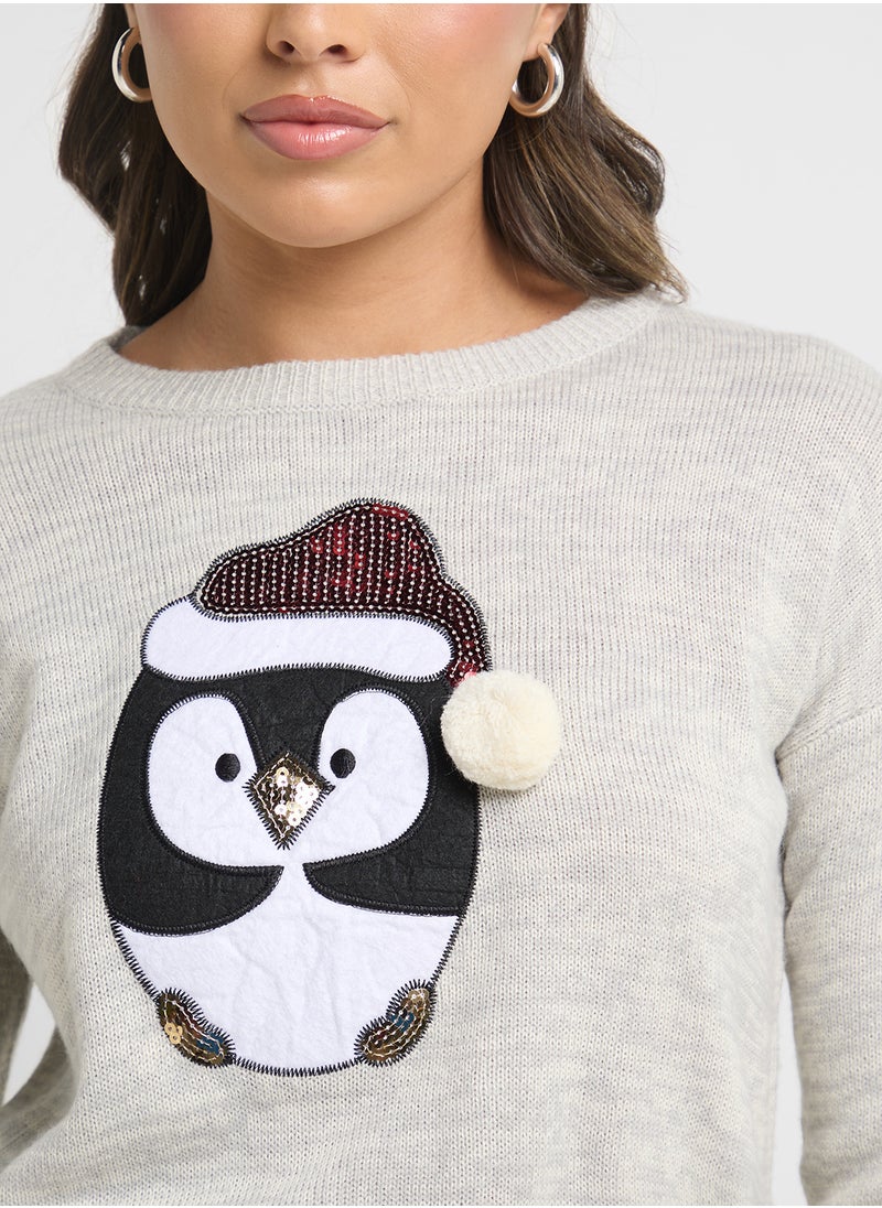 Penguin Applique Sweater