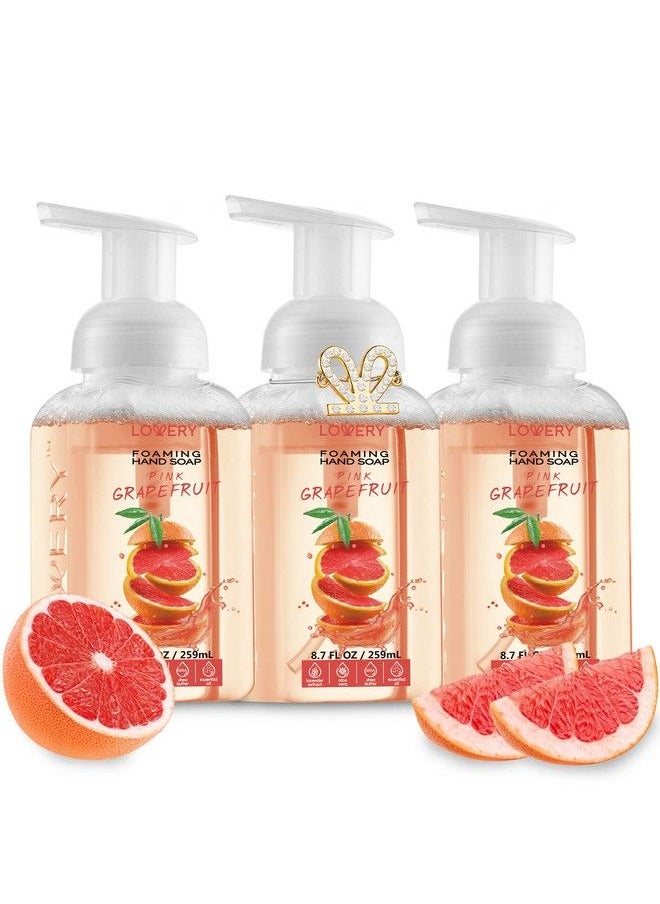 Foaming Hand Soap 3 Pack Moisturizing Hand Soap With Aloe Vera & Essential Oils Alcoholfree Hand Wash In Pink Grapefruit Scent Scented Hand Wash For Kitchen Or Bathroom Free Bracelet