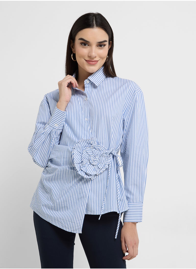 Cambria Cot Stripe Corsa Shirt