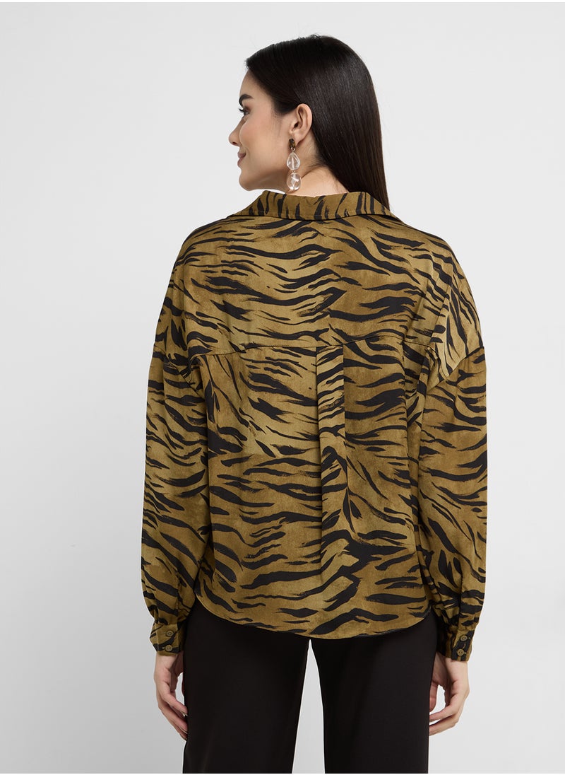 Damasco Adeline Print Tuck Shirt