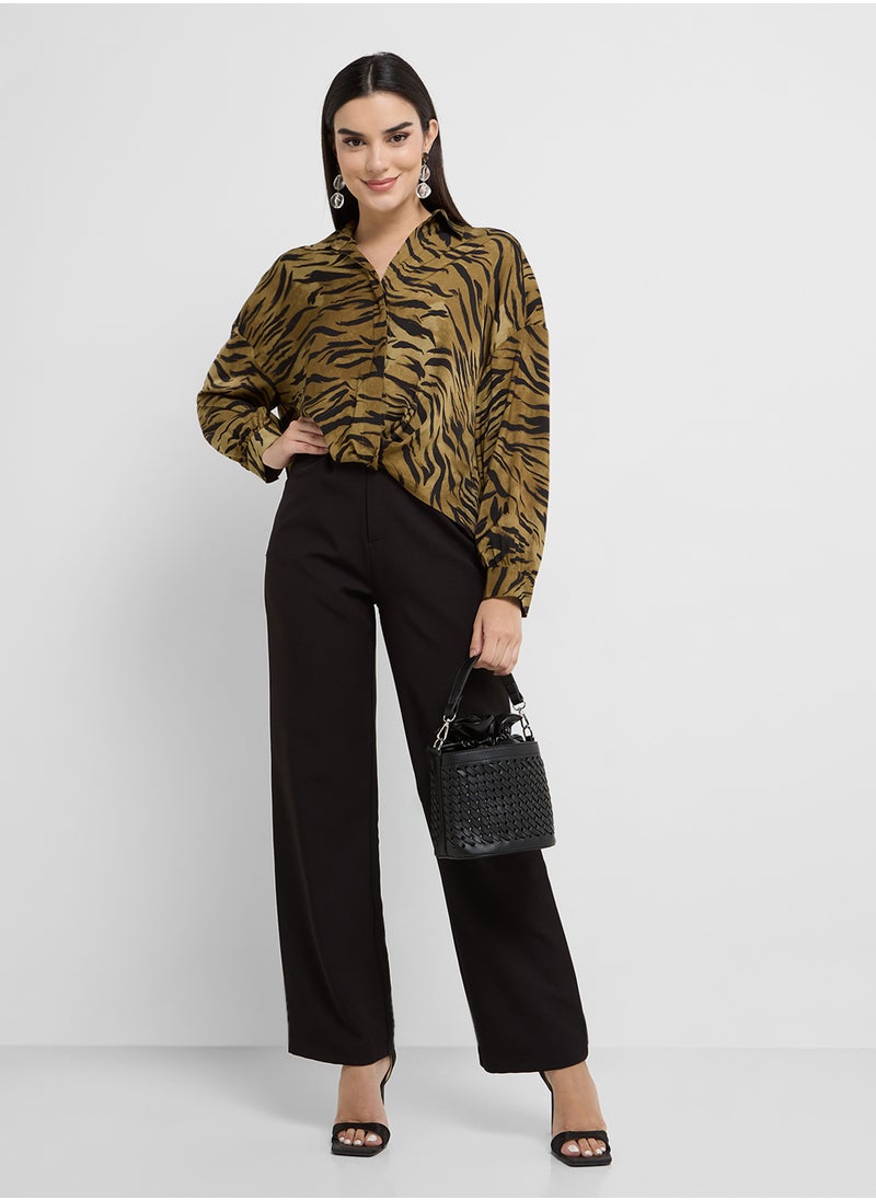 Damasco Adeline Print Tuck Shirt