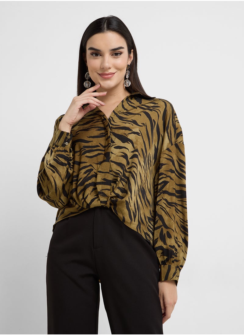 Damasco Adeline Print Tuck Shirt