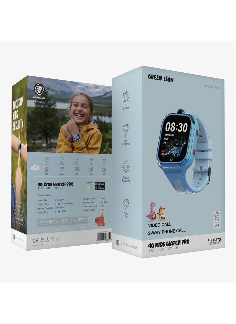 Smart Watch for Kids Pro 1.85inch IPS 240x280 / Up to 4 Days Working Time / Precise Positioning - Blue