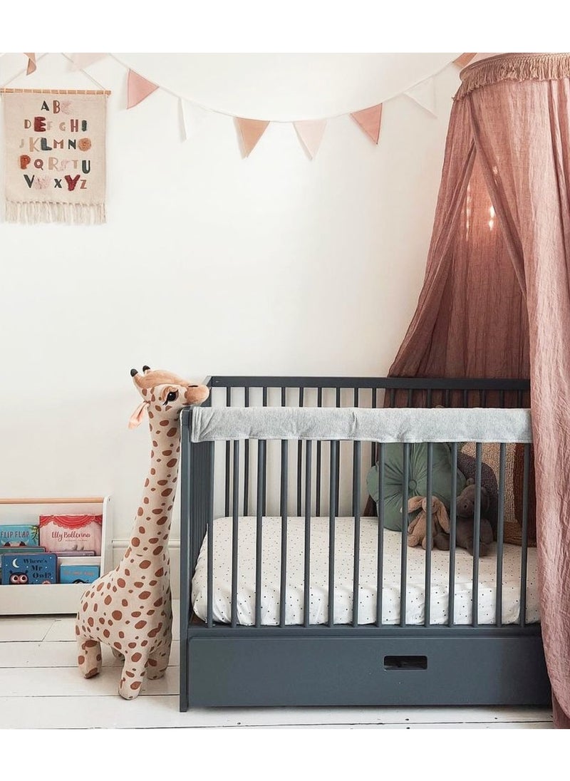 Mokee 2 in 1 Scandinavian Convertible Mini Cot Bed 120x60cm - Stone Blue