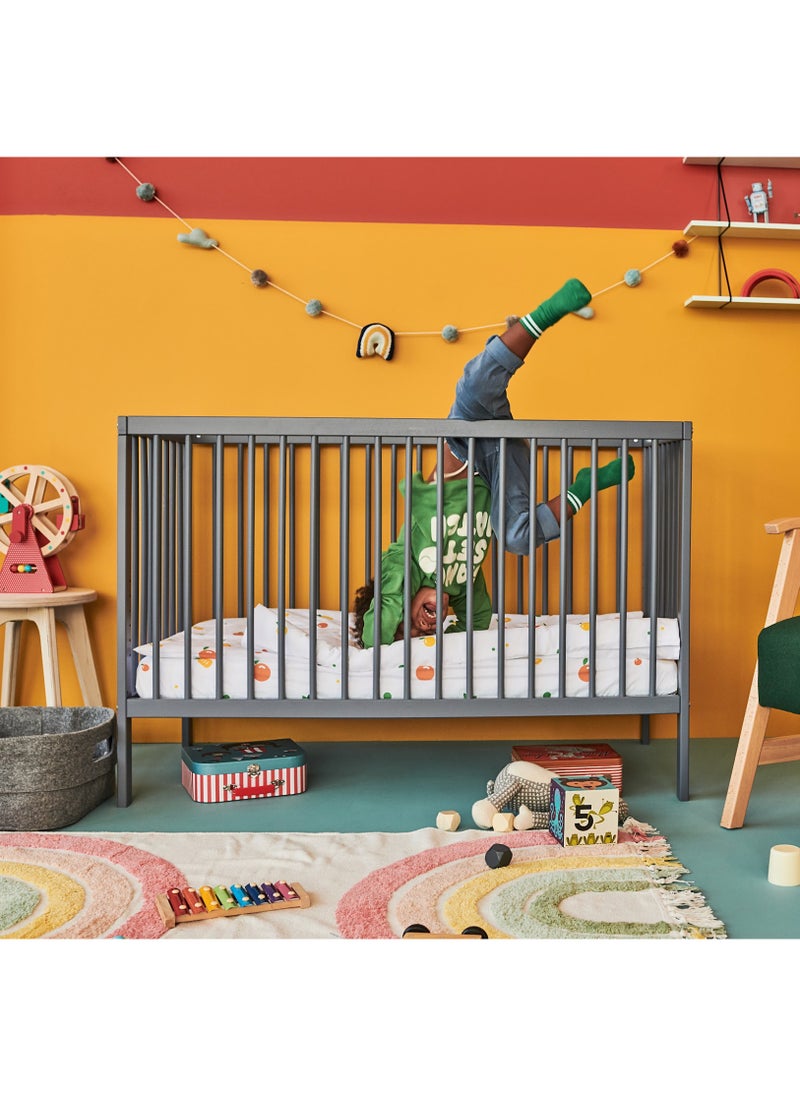 Mokee 2 in 1 Scandinavian Convertible Mini Cot Bed 120x60cm - Stone Blue