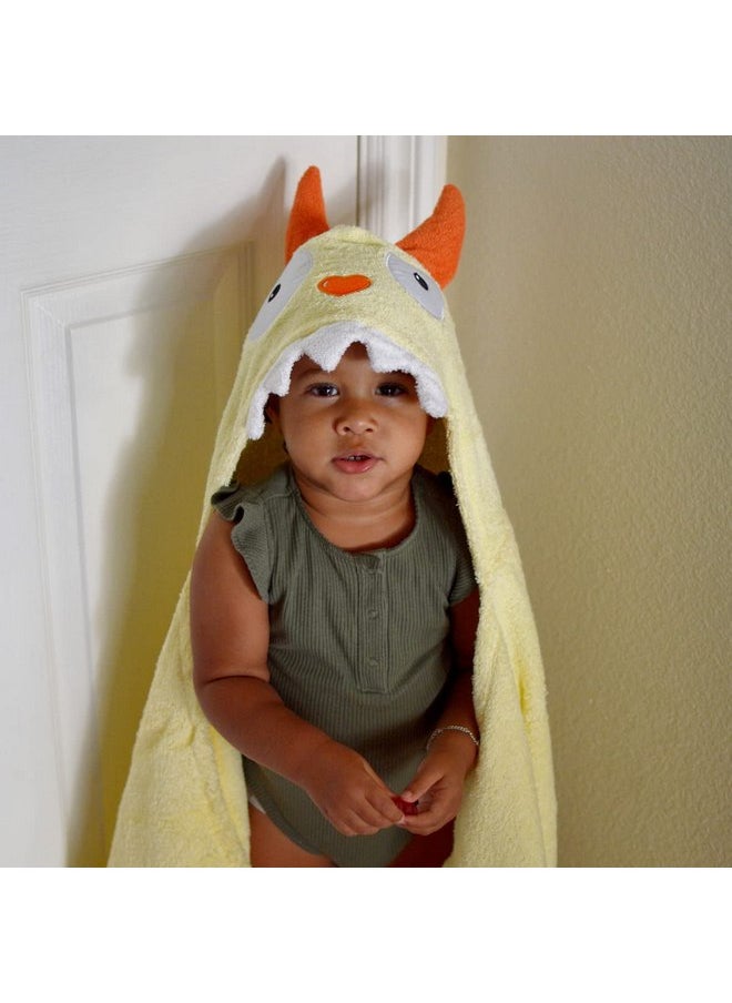 Yikes Twins, Children's Hooded Towel Yellow Monster, Unisex Toddler, Kids