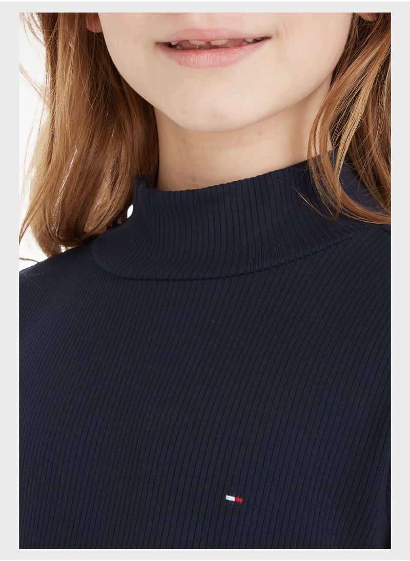 Kids Turtle Neck Rib Dress