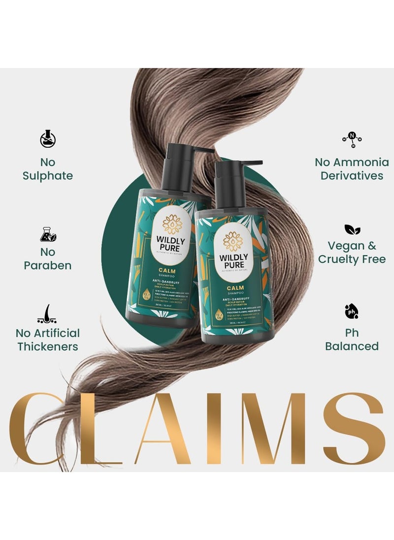 Natural Anti Dandruff Shampoo|Nasturtium, Piroctone Olamine, Niacinamide & Biotin| 72% Less In Dandruff In 3 Wash| Regulates Sebum, Chemical Free| 300Ml