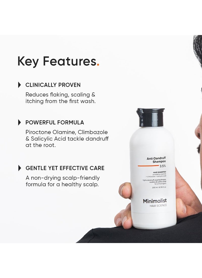 Anti-Dandruff Shampoo | With Salicylic Acid, Climbazole & Piroctone Olamine | Remove Flakes, Soothes Itchy Scalp & Reduces Dandruff | Sulphate-Free | Fragrance-Free| 200 ml