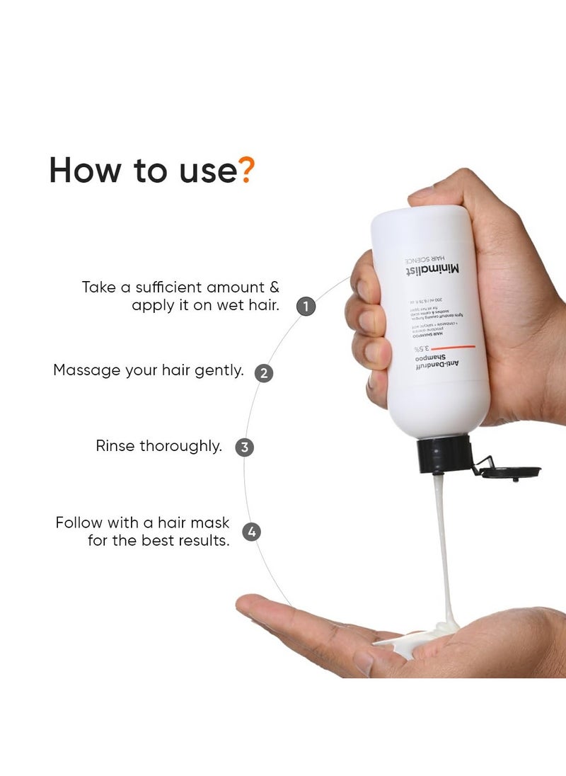 Anti-Dandruff Shampoo | With Salicylic Acid, Climbazole & Piroctone Olamine | Remove Flakes, Soothes Itchy Scalp & Reduces Dandruff | Sulphate-Free | Fragrance-Free| 200 ml