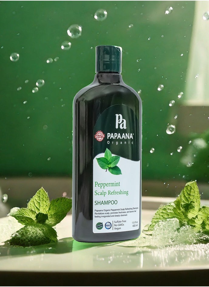 Peppermint Scalp Refreshing Shampoo with Shea Butter – 400ml, Refreshing & Soothing Treatment for Healthy Scalp