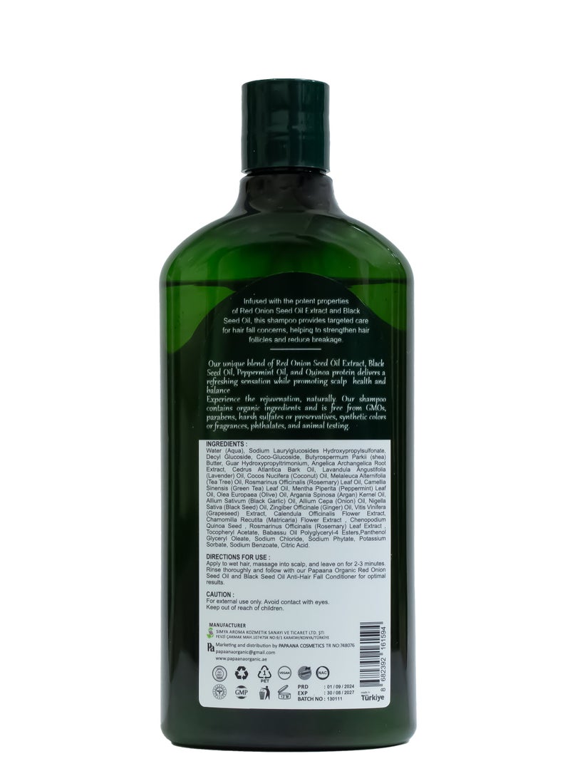 Red Onion & Black Seed Oil Anti-Hairfall Shampoo with Shea Butter – 400ml, Strengthens & Nourishes for Hair Growth