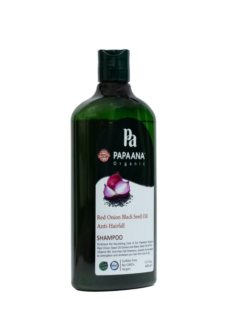 Red Onion & Black Seed Oil Anti-Hairfall Shampoo with Shea Butter – 400ml, Strengthens & Nourishes for Hair Growth
