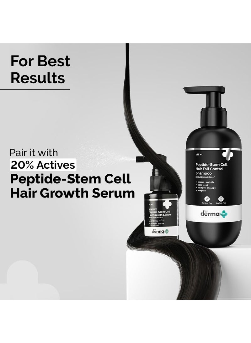 Peptide- Stem Cell Hair Fall Control Shampoo | Paraben & Sulphate Free | Reduces hair fall and breakage | Improves Scalp health - 200 ml
