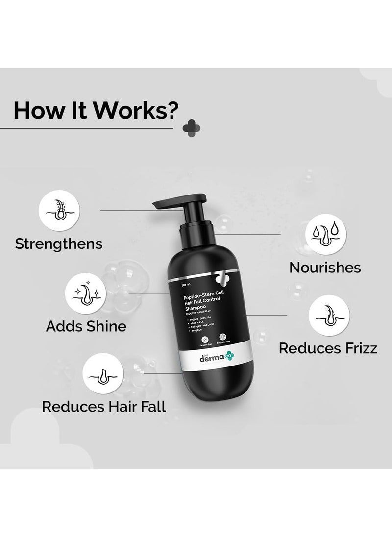 Peptide- Stem Cell Hair Fall Control Shampoo | Paraben & Sulphate Free | Reduces hair fall and breakage | Improves Scalp health - 200 ml