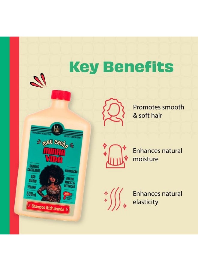 Lola From Rio - Meu Cacho Minha Vida - Hydrating Shampoo For Defined, Soft, Vibrant Curls, Nourishing, Mousturizing, Paraben, Sulfate-free 16.9 Fl Oz