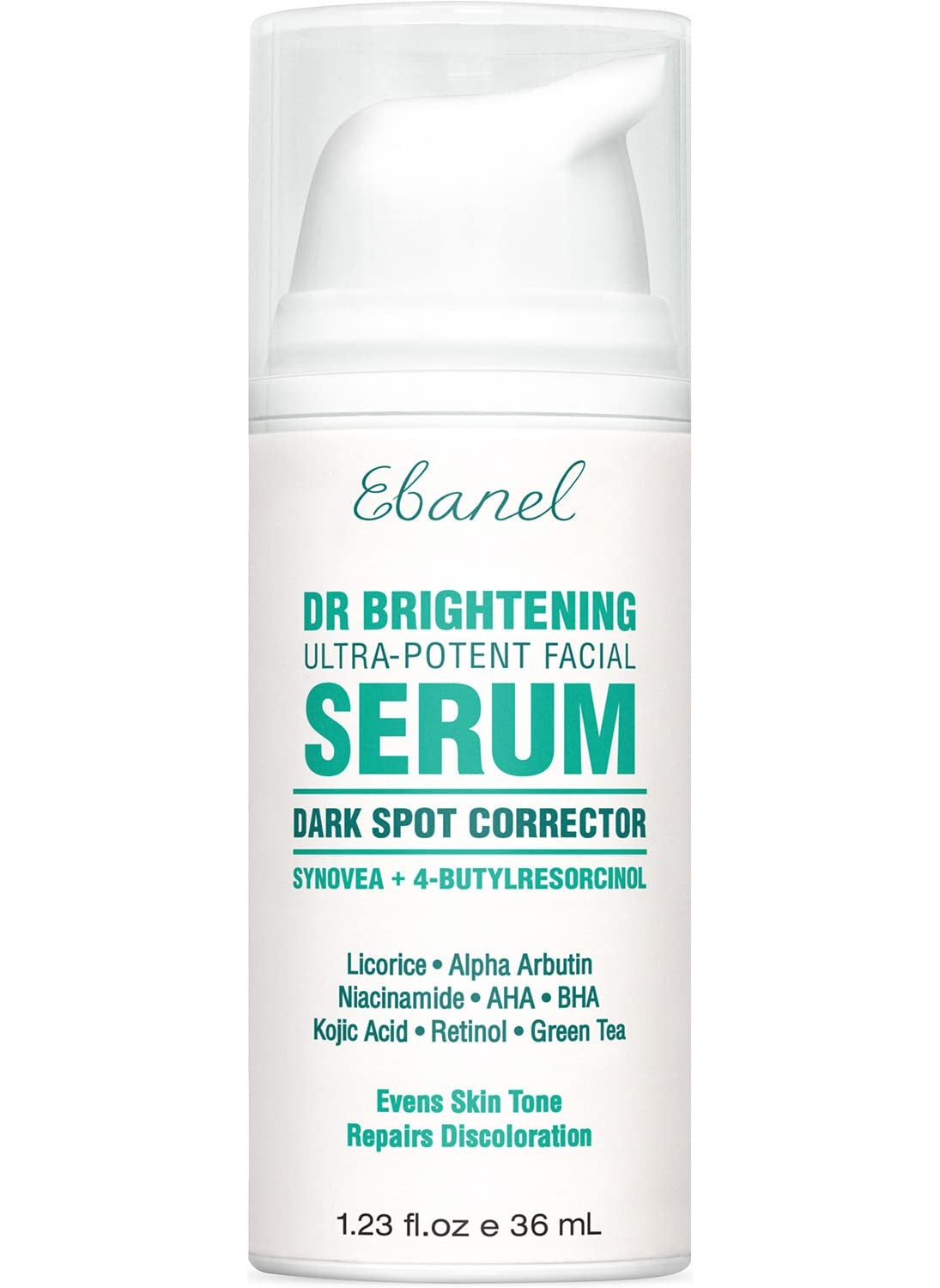 Ebanel Dark Spot Remover for Face Peel Skin Brightening Serum Melasma Hyperpigmentation Treatment, Sun Spot Age Spots Remover, with Synovea HR, 4-Butylresorcinol, Niacinamide, Kojic Acid