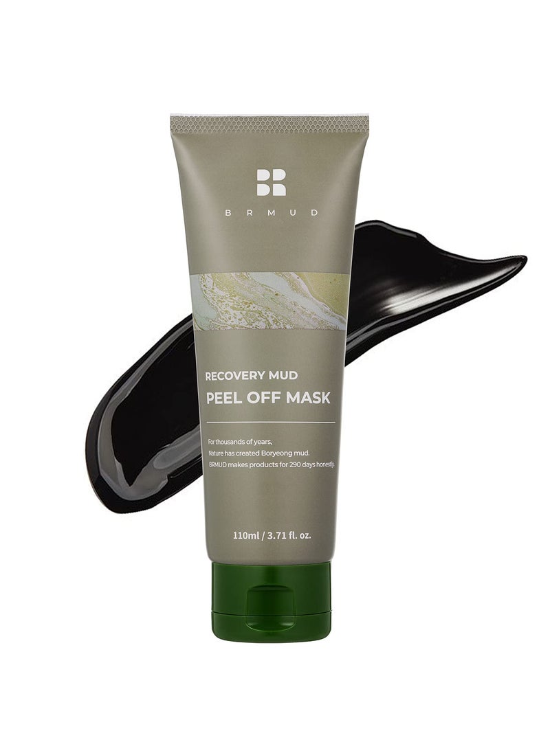 BRMUD Recovery Mud Peel Off Mask for Exfoliating and Deep Cleansing, Blackhead Remover Mask 110ml (3.72 fl.oz.) - Peel-Off Mask with Boryeong Mud, Pore Minimizer and Sebum Control for Women and Men