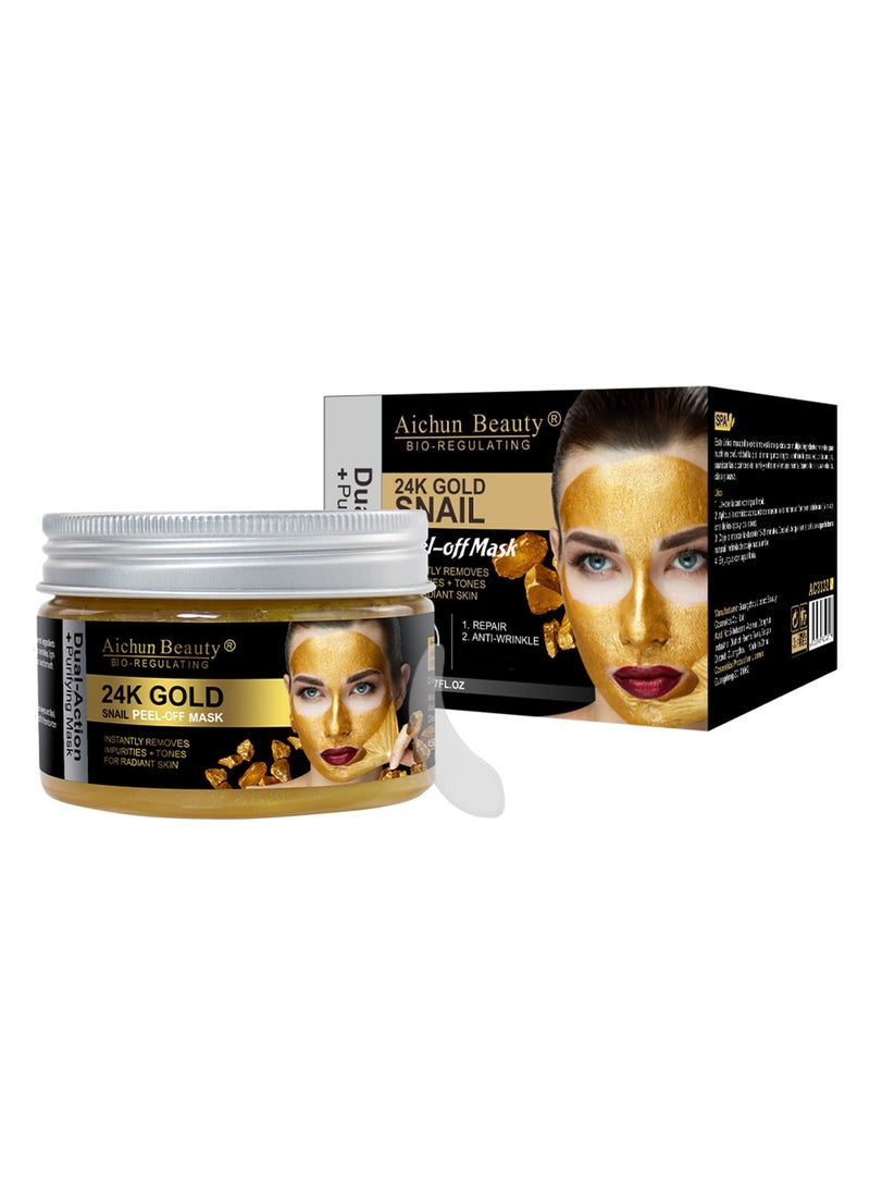 AICHUN BEAUTY 24K Gold Snail Peel-Off Mask Purifying Repair Anti-Wrinkle 150ml/5.07FL.OZ