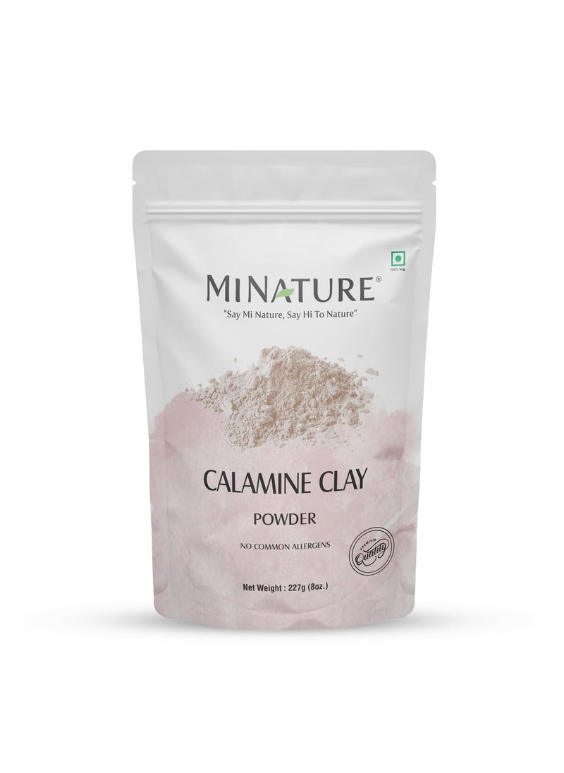Calamine Clay by mi nature | For Younger looking skin, Detoxifying Skin | 227g(8 oz) (0.5 lb) | Facial Cleansing mask | Use to make Masks, Creams, Scrubs, Bath Bombs, Body Wash and Soaps